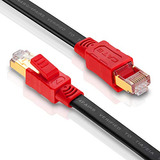 Cable Ethernet Cat8 Plano De 10 Pies  Red Lan Mofahz 26 Awg