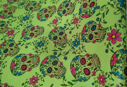 Papel Adesivo Contact Diversas Estampas 1m X 45cm Cor Caveira Mexicana