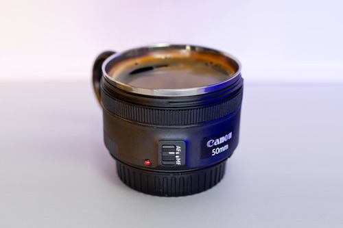 Xícara Lente Canon 50mm - Artesanal