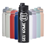 Garrafa Térmica Squeeze 850ml Personalizada Nome Time Logo