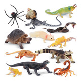 Toymany Juego De 12 Figuras De Animales De Reptil, Anfibios.