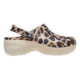 Crocs Plataforma Print Sueco Moda Original Beige