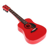 Modelo De Mini Guitarra Com Suporte Escala 1:6 Madeira,
