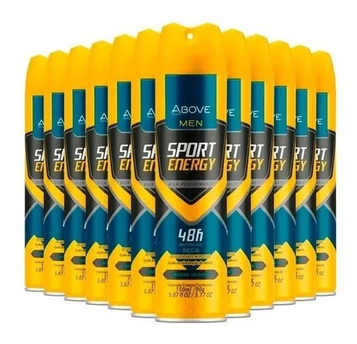 Desodorante Above Sport Energy Masculino 12 Unidades