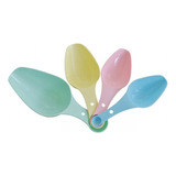 Cucharas Medidoras Medicion Set X 4 Carol Colores Color Pastel