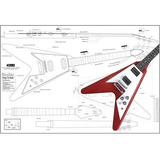 Plan Of Gibson Flying V '67 Guitarra Eléctrica Impresión A E