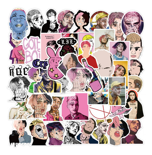 50 Stickers De Lil Peep - Etiquetas Autoadhesivas