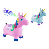 Animal Saltarin Pony Inflable De Goma Juguete Sonido Color Rosa Forma Caballito