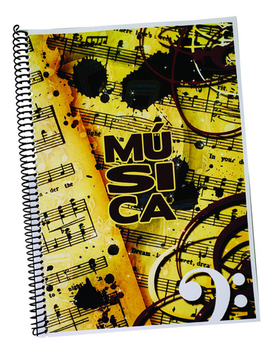 Caderno De Música 100 Páginas Universitário Com Pauta