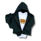 Roupa De Bebe Menino Conjunto Blusa Moletinho Ursinho Frio