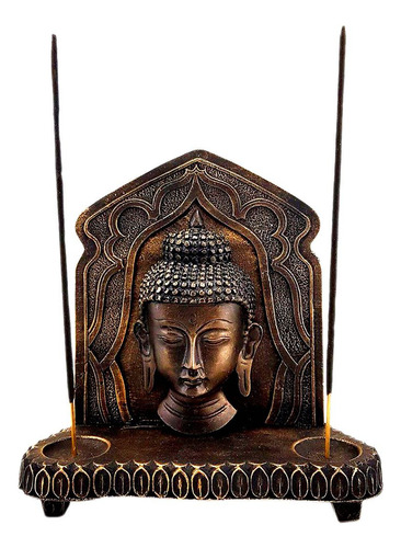 Altar De Buda Castiçal Vela Incenso Estátua Meditação Resina