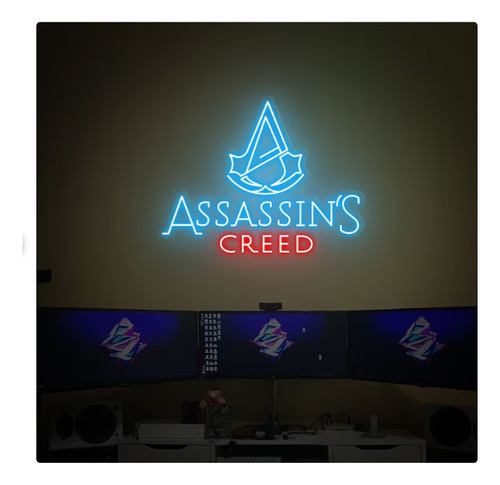 Letrero Led Neon Game Assassin's Creed Ancho80cm Luminoso