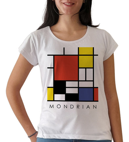 Remera Mondrian Cuadro Pintores Arte Mujer Purple Chick