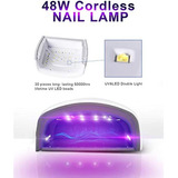 Lámpara De Uñas Led Uv Recargable, Luz De Uñas Profesional D