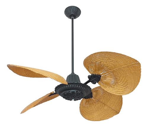 Ventilador De Rattan Negro - Roble Windlux® Acanto