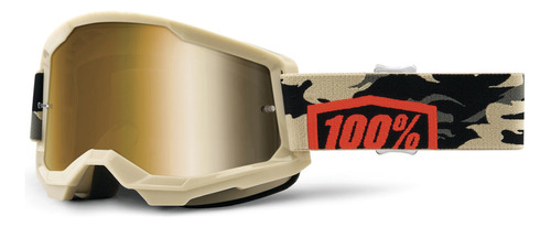 Strata 2 Goggle Kombat - True Gold Mirror Lens Color De La Lente Dorado Talla Unitalla