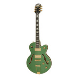 Guitarra Eléctrica EpiPhone Original Collection Uptown Kat Es Archtop De Arce/álamo Emerald Green Metallic Metalizado Con Diapasón De Ébano