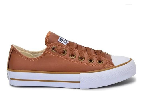 Tênis All Chuck Star Taylor Caramelo Couro Lançamento