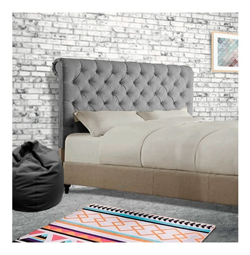 Cabecero Mueble Cabecera Gris Lachalle Queen Size