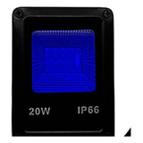 Refletor Led 20w Azul Decorar Fachada Casa Quintal Piscina