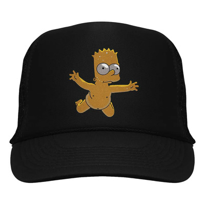 Gorra Trucker Bart Simpson Niño Y Adulto. Negro Unitalla
