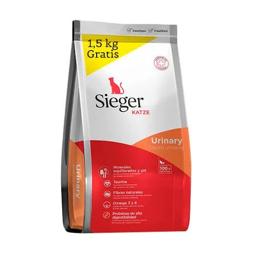 Sieger Katze Gato Urinary X 7,5 Kg + 1,5 Kg Gratis