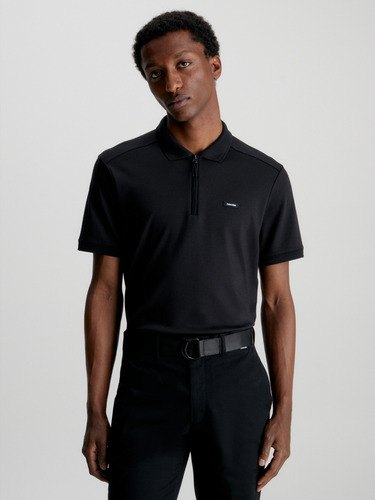 Polo Mix Media Interlock Negro Calvin Klein