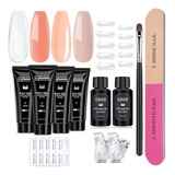 Kit De Uñas Poly Gel Nude, Compatible Con Principiantes.