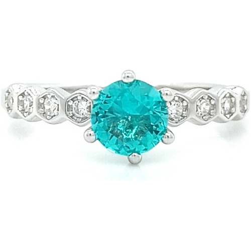 Anillo Solitario Esmeralda Hexa Plata .925 Marod Joyas