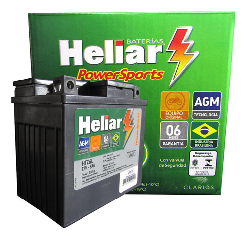Bateria Heliar Htz6 5ah Ybr/factor/xtz125k 2018/20