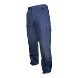 Pantalon Poplin Cargo Azul Calidad Premium