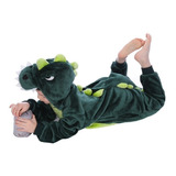 Kigurumi Dinosaurio Verde Infantil Pijama Mameluco Niña Unis