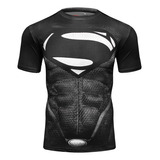 Playera Compresión Gym Superman Justice League Manga Corta