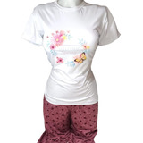 Pijama Para Mujer Pantalón Capri Con Camiseta