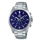 Relógio Casio Edifice Masculino Efv-630d-2avudf Cor Da Correia Prateado Cor Do Bisel Prateado Cor Do Fundo Azul