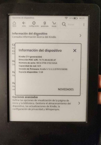 Kindle Amazon 7ma Generación E-reader Ebook