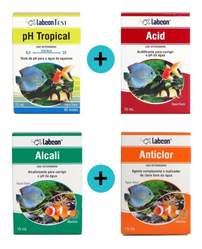 Kit Alcon 1 Ph Tropical + 1 Acid + 1 Alcali + 1 Anticlor 