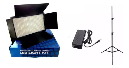 Iluminador Light Kit Pro Led 600 + Fonte + Tripé