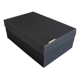 12 Cajas De Cartón Zapato 33x21.5x12cm Negro Acabado Mate