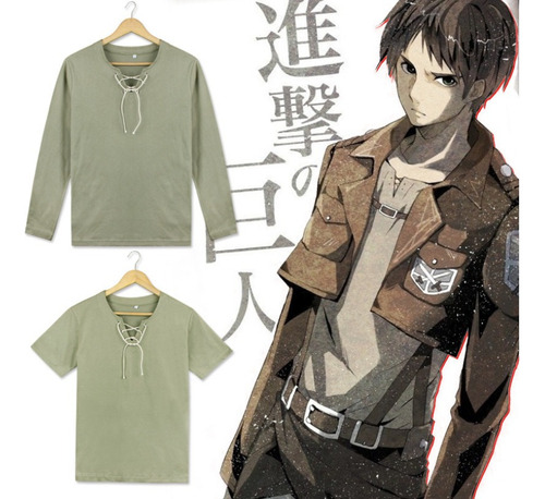 Attack On Titan Eren Jaeger Playera De Manga Corta Disfraz