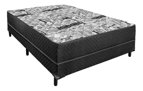 Cama Box Casal Conjugada Unyco D28 Ortopédico Preta