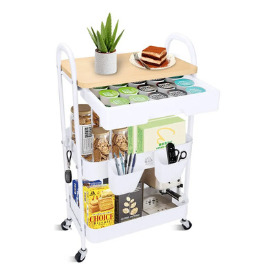 Carrito De Almacenamiento Con Ruedas De 3 Niveles Multiusos Color Xtc-e Blanco | Envío gratis