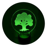 Lámpara 3d Verde Magic I Base Negra + Pilas