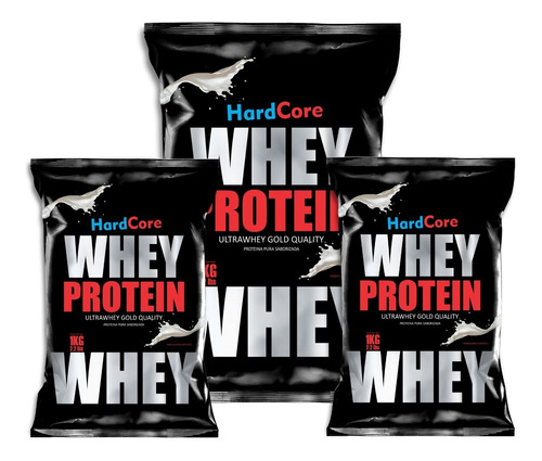 3 Kg Whey Protein Hardcore Gold Proteína Pura Con Aminos