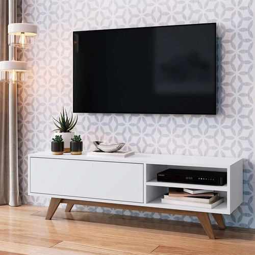 Rack Mueble Para Tv Ciro Moderno Diseño Escandinavo Negro