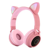 Audifonos Inalámbricos Bluetooth 5.0 Cat Gato Bt028 Colores Color Rosa