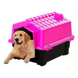 Casinha P Cachorro Eco Colors Casa Cães Plástico N4 - Rosa
