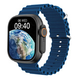Reloj Smart Watch Pantalla 45mm Con Strap Ocean M50 Azul