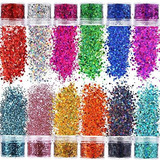 Cuerpo Brillos Corporales Hossian Glitter, 12 Tarros De 0.78