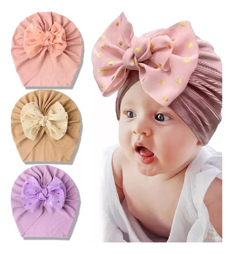 Gorritos Para Bebé Niña Turbante Headwrap 3pzs Promoción | MercadoLibre